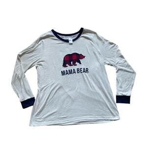 Dearfoams Womens Mama Bear Cozy Sleepwear Long sleeve top Size XL